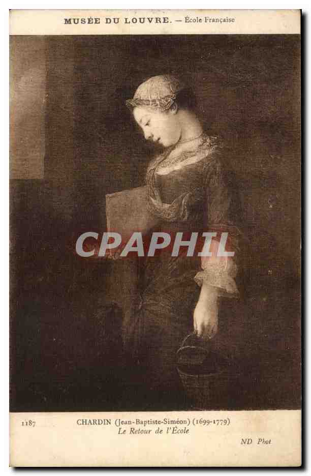 Art - Tableaux - Musee du Louvre - Ecole Francaise - Chardin - Le Retour de l'Ecole - CPA 
