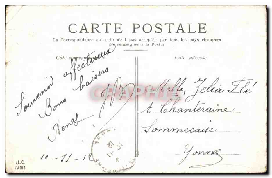 Paris - 8 - La Madeleine - CPA  — Verso