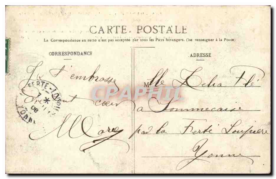 Paris - 1 - Palais de Justice et la Conciergerie CPA  — Verso