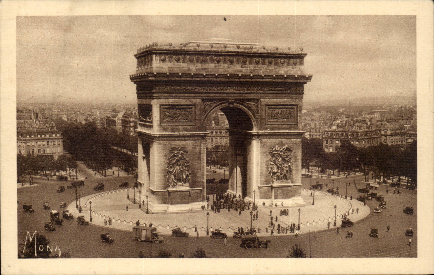 Paris - 8 - La Place de l'Etoile et l'Arc de Triomphe CPA 