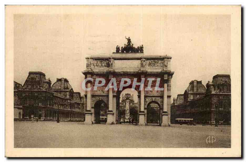 Paris - 1 - l'Arc de Triomphe du Carrousel et le Palais de Louvre CPA 