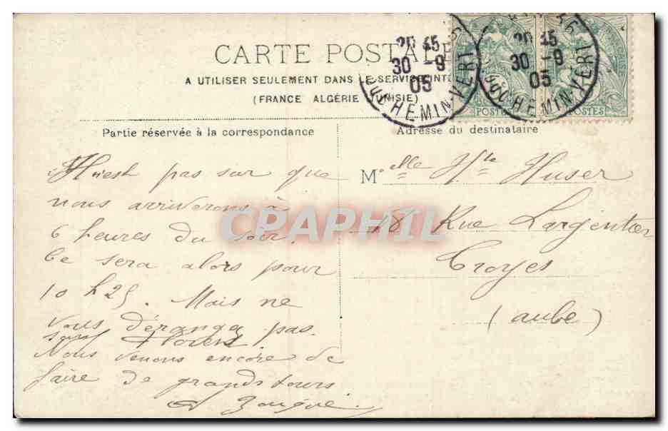 Paris - 9 - Ministere des Colonies CPA  — Rückseite