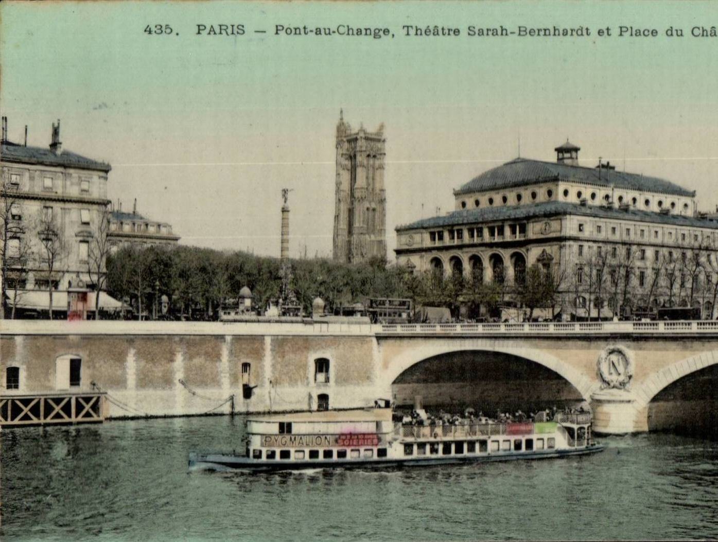 Paris - 1 - Pont au Change - Theatre Sarah Bernhardt - CPA 