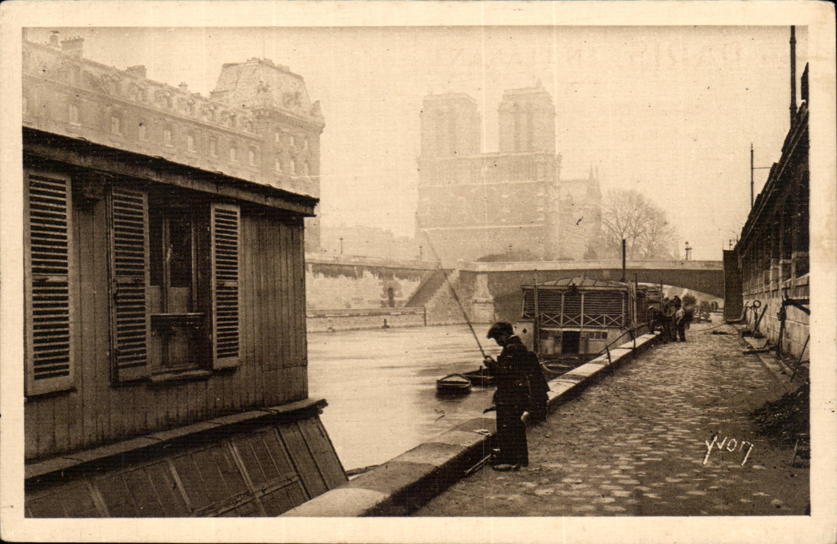 Paris - 5 - la Seine au Quai de Montebello - La Peche - CPA 