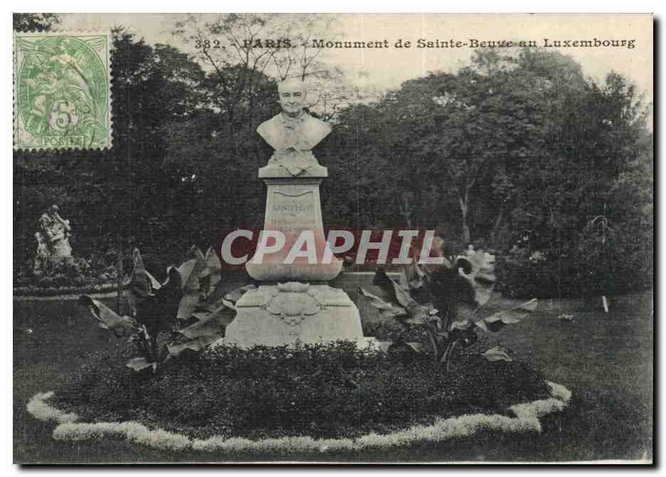 Paris - 6 - Monument de saint Beuve au Luxembourg - CPA 
