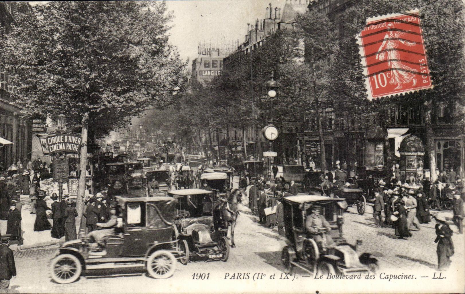Paris 9 - Le Boulevard des Capucines - Automobile Boulevard Bonne Nouvelle - CPA 6 