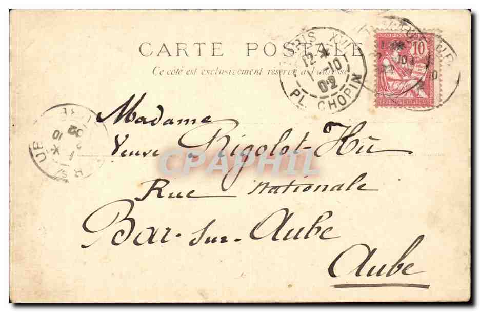 Paris 10 - Mairie de X arrondissement - Faubourg Saint Martin CPA -  — Verso