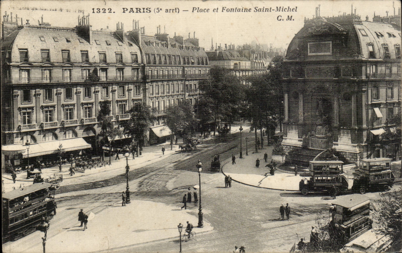 Paris 5 - Place et Fontaine Saint Michel CPA - 