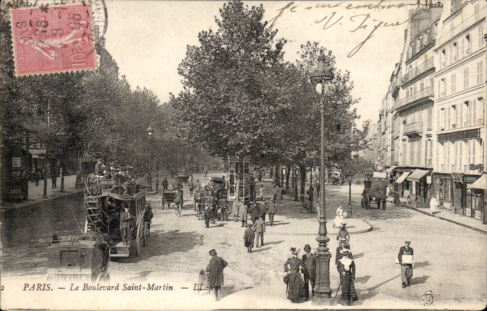 Paris 10 - Le Boulevard Saint Martin - tramway CPA - 