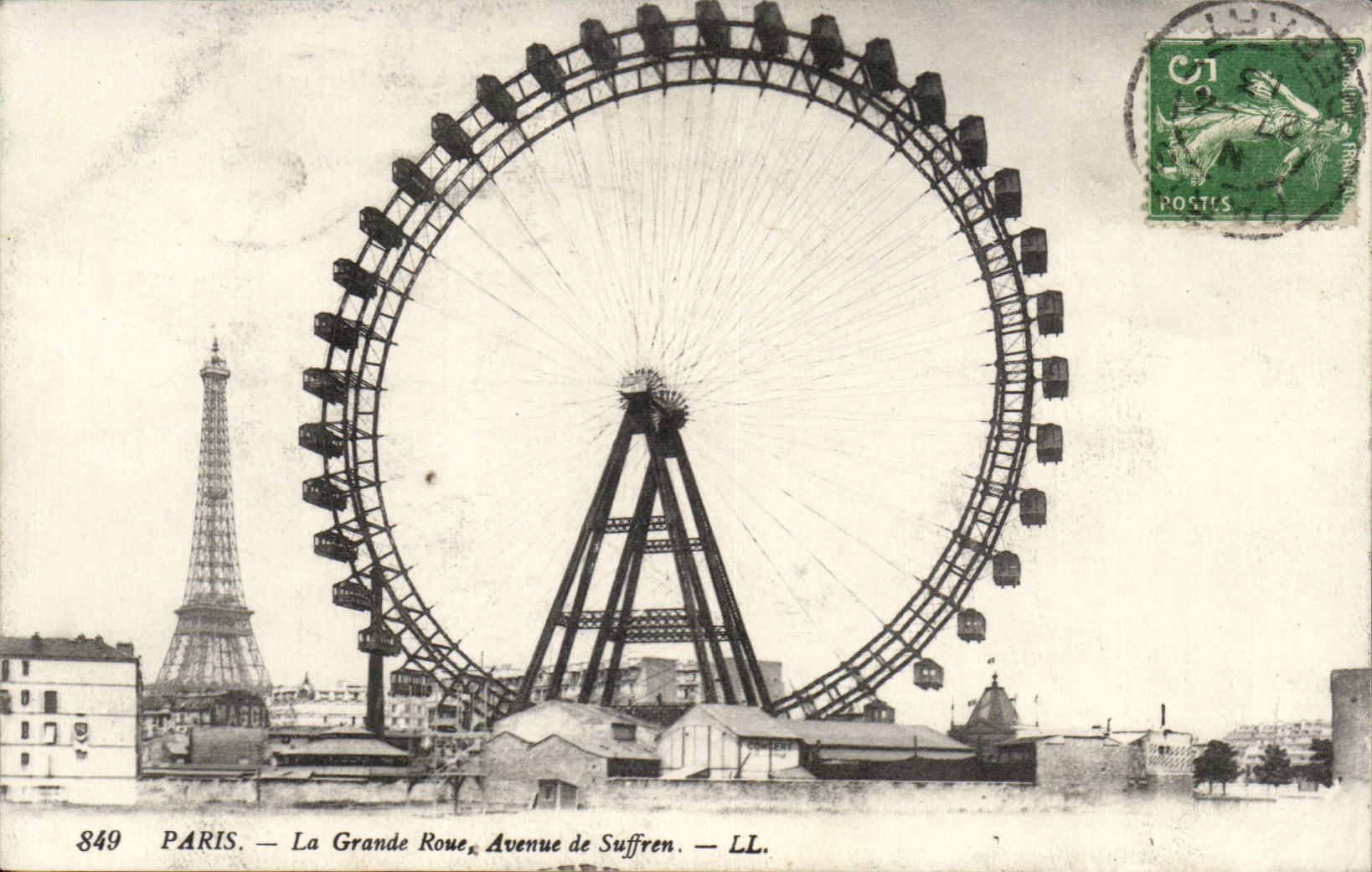Paris - 1 - La Grande Roue Avenue de Suffren Tour Eiffel - CPA - 