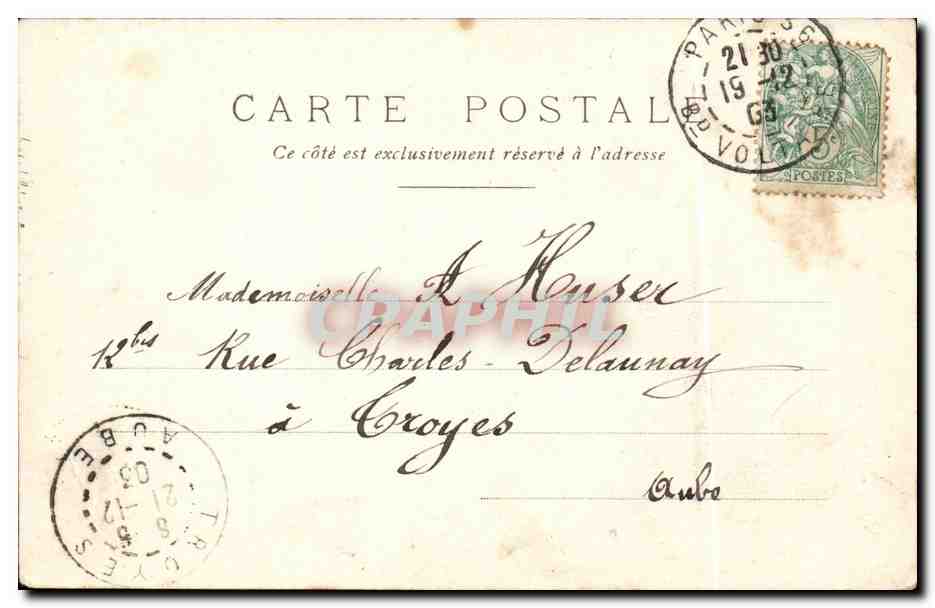 Paris - 1 - Bourse de Commerce CPA  — Rückseite