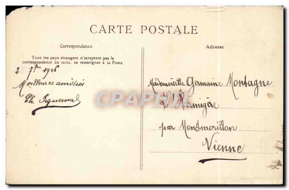 Paris CPA LA Muette (tramway autobus) — Rückseite