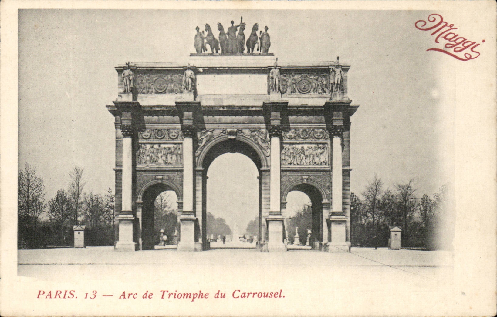 Paris 1 - Arc de Triomphe et Carrousel - CPA Publicite Potages Maggi