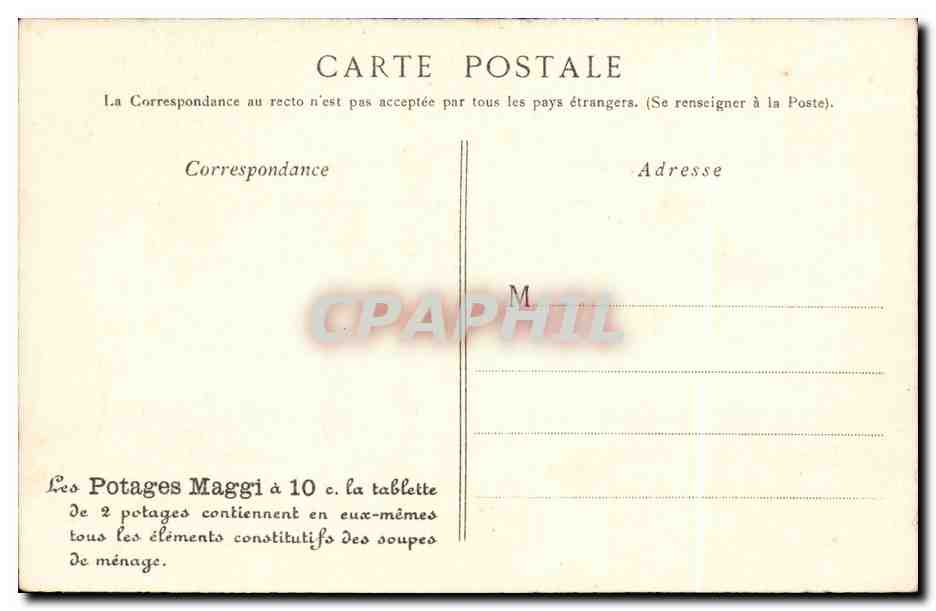 Paris 1 - Arc de Triomphe et Carrousel - CPA Publicite Potages Maggi — Rückseite