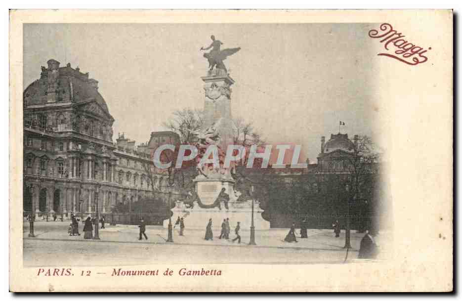 Paris 20 - Monument de Gambetta - CPA (publicite Potages Maggi)