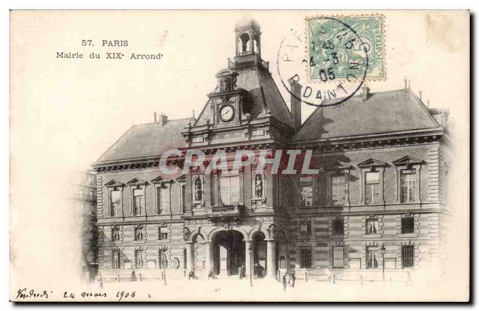 Paris 19 - Mairie du 19 Arrondissement CPA 