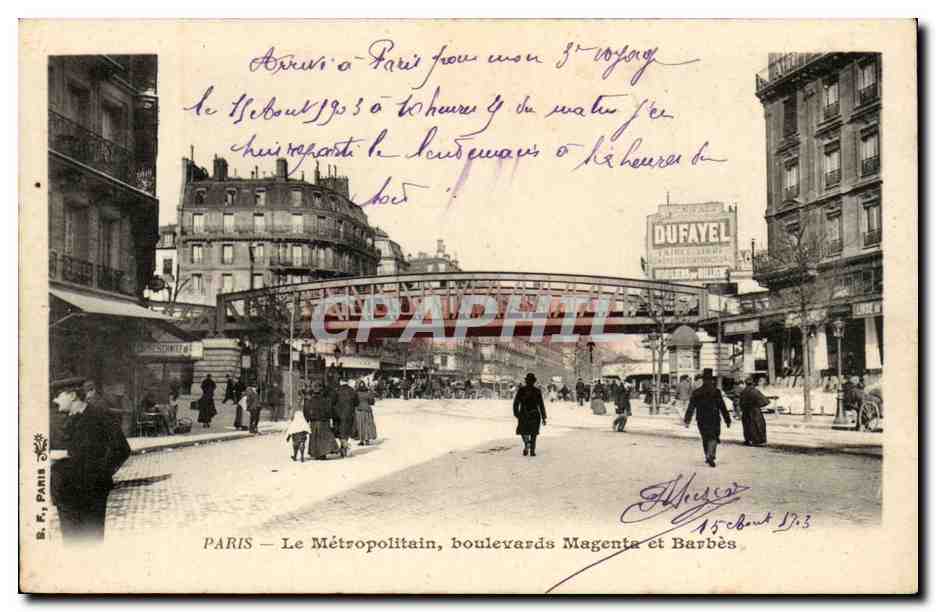 Paris 10 - Boulevards Magenta et Barbes - La Metropolitaine Metro CPA 