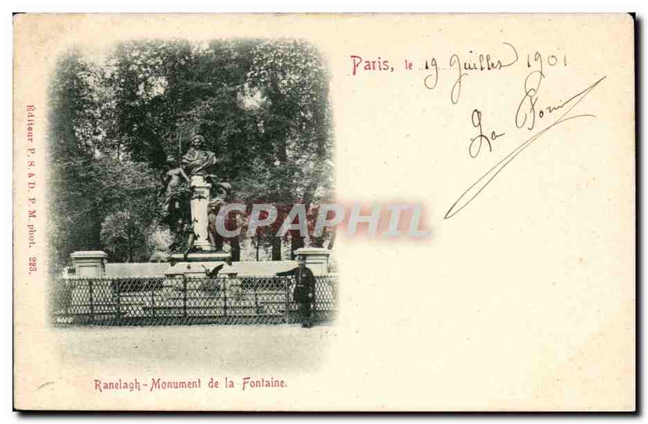 Paris 16 Ranelagh - Monument de la Fontaine - 1901 CPA 