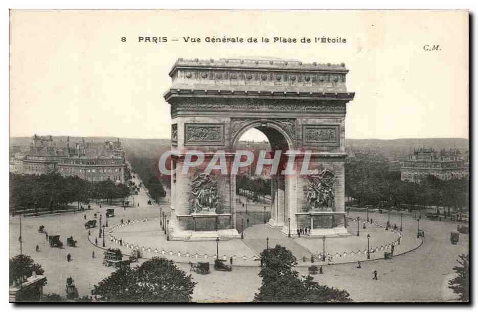 Paris - 8 - Vue Generale de la Place de l'Etoile - CPA 