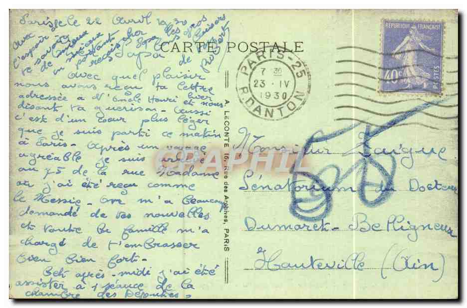 Paris - 5 - Pantheon et rue Soufflot - CPA  — Rückseite