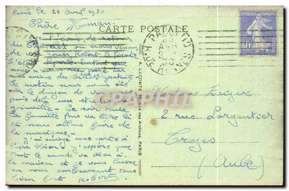 Paris 5 - Pantheon et Rue Soufflot - CPA  — Rückseite