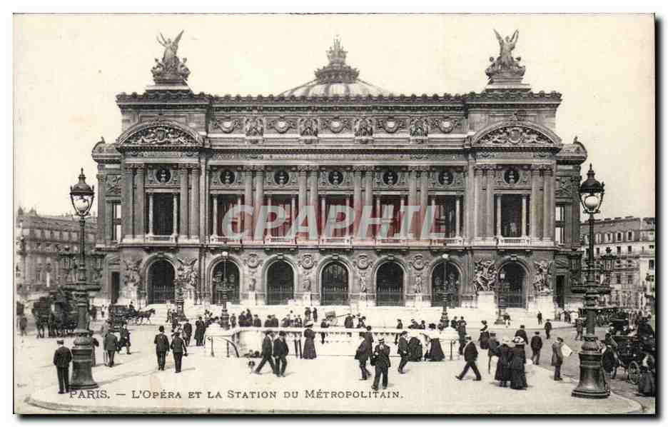 Paris 8 - L'Opera et la Station Metropolitain - metro - CPA 