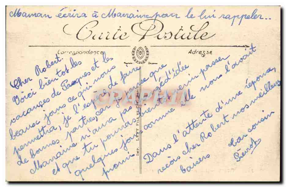 Paris 1 - Vue vers la Pointe du Vert Galant - CPA  — Verso