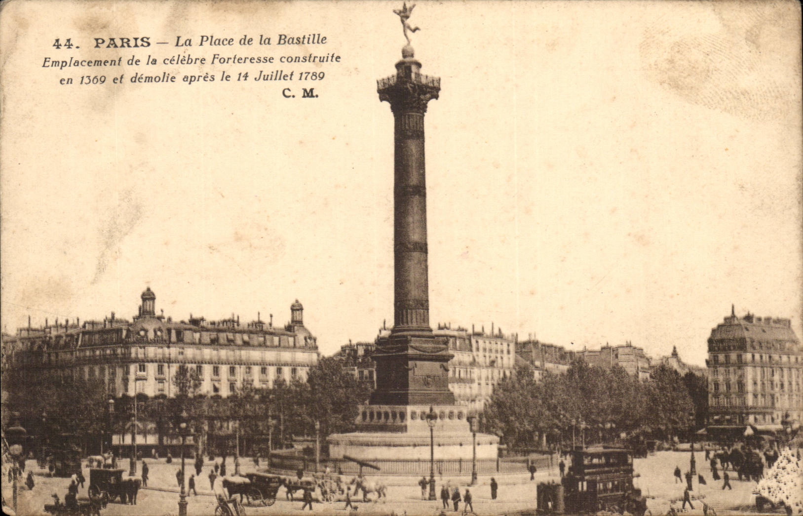 Paris - 10 - La Place de la Bastille - CPA 