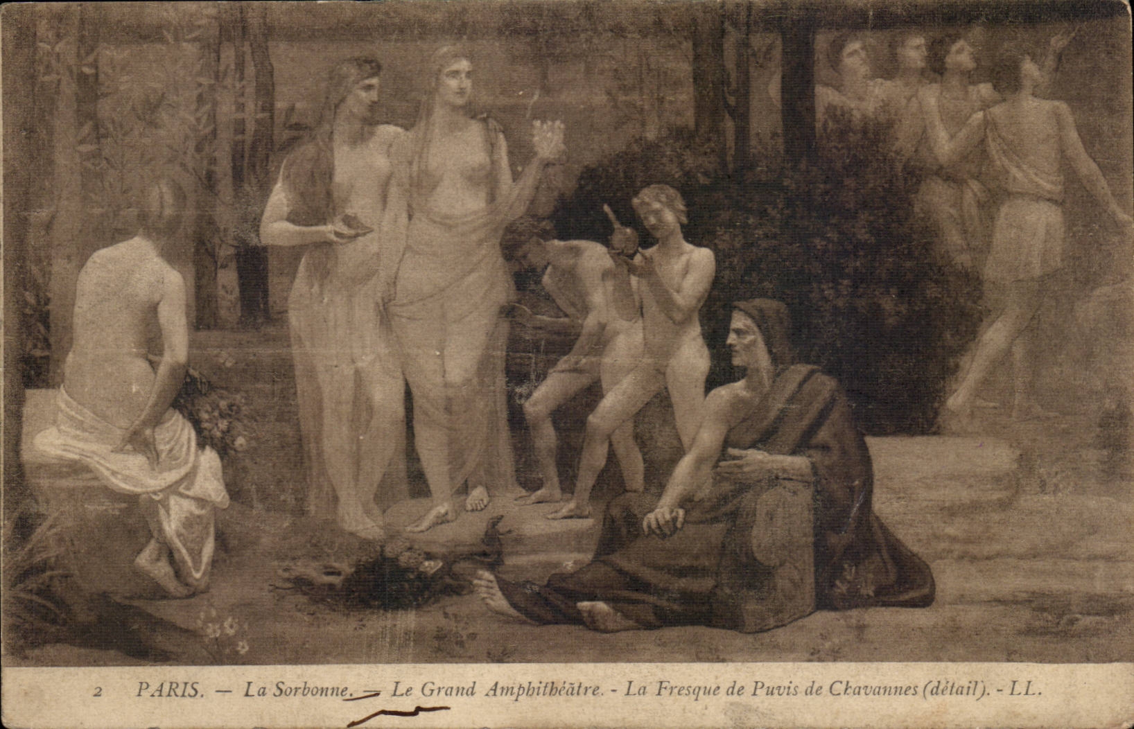 Paris - 3 - La Sorbonne - Le Grand Amphitheatre Le Fresque de Purvis de Chavannes - CPA 