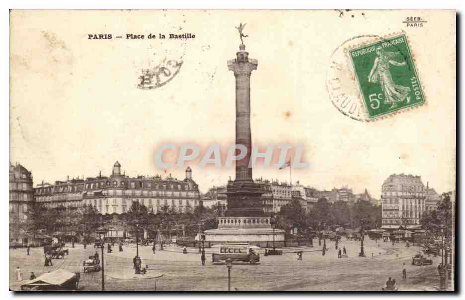 Paris - 10 - Place de la Bastille - CPA 