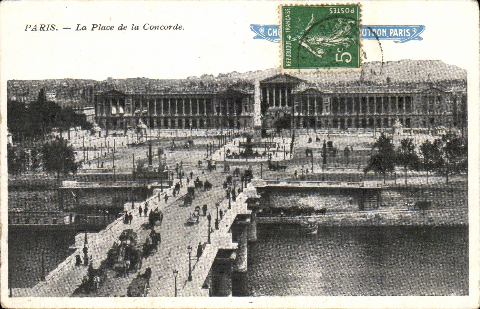 Paris - 8 - La Place de la Concorde- CPA Chocolat Goudron
