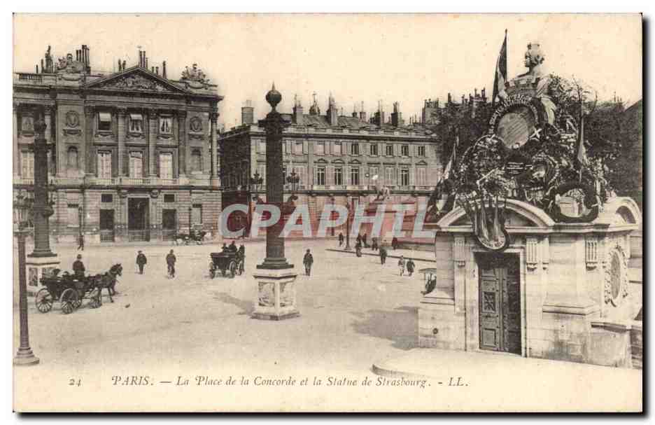 Paris - 8 - La Place de la Concorde et la Statue de Strasbourg - CPA 