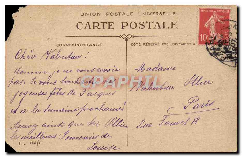 Paris. L'Opéra et l'Avenue de l'Opéra — éditeur P. L. n° 2959/VIII — Reverso