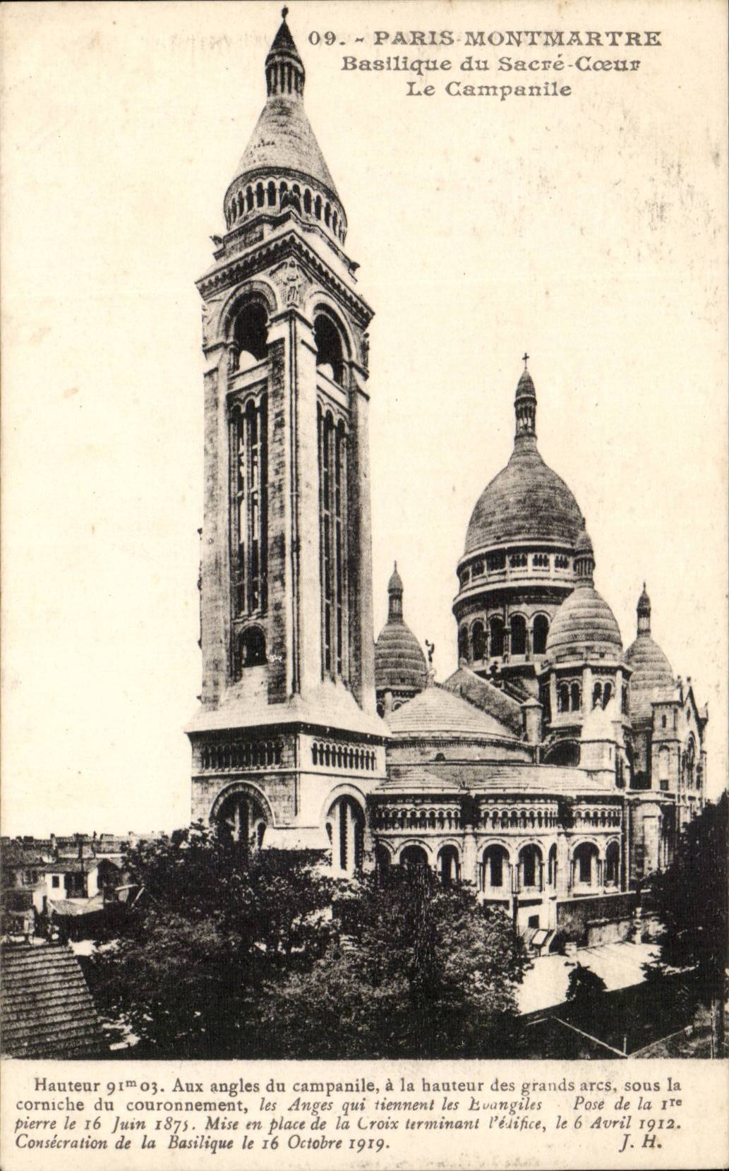 Paris - 14 - Montmartre - Basilique du Sacre Coeur - La Campanile - CPA - 