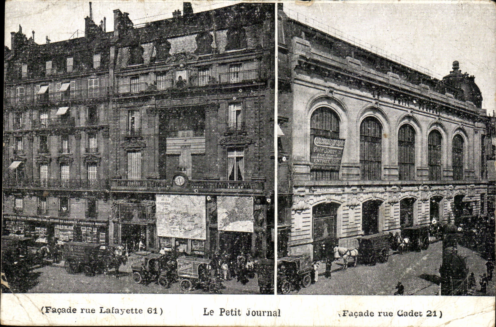 Paris - 10 - Le Petit Journal - Facade Rue Lafayette 61 et Facade Rue Codet 21 CPA - 