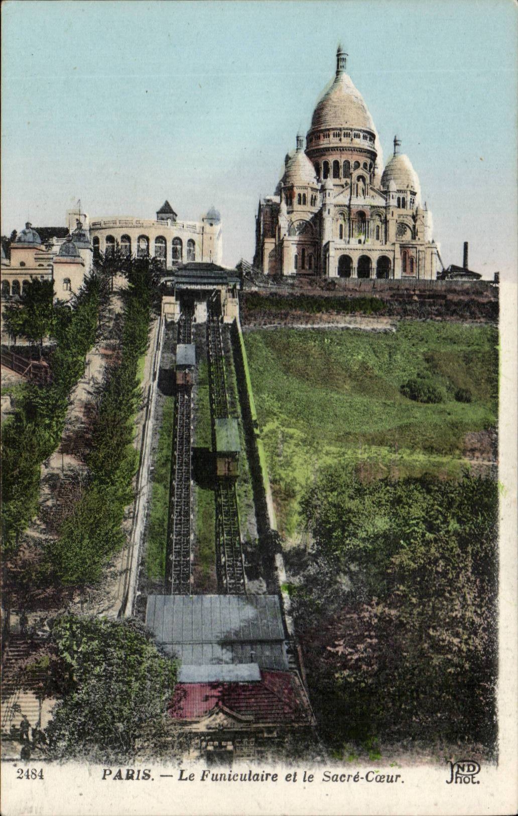 Paris - 14 - La Basilique Sacre Coeur et la Funiculaire - CPA 