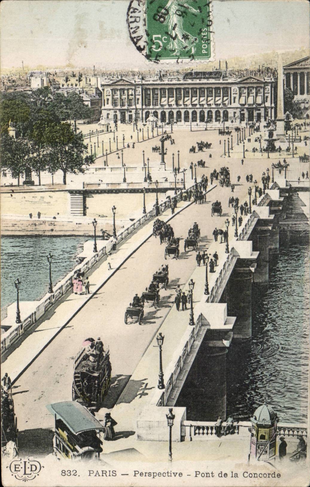 Paris - 8 - Perspective - Pont de la Concorde CPA 