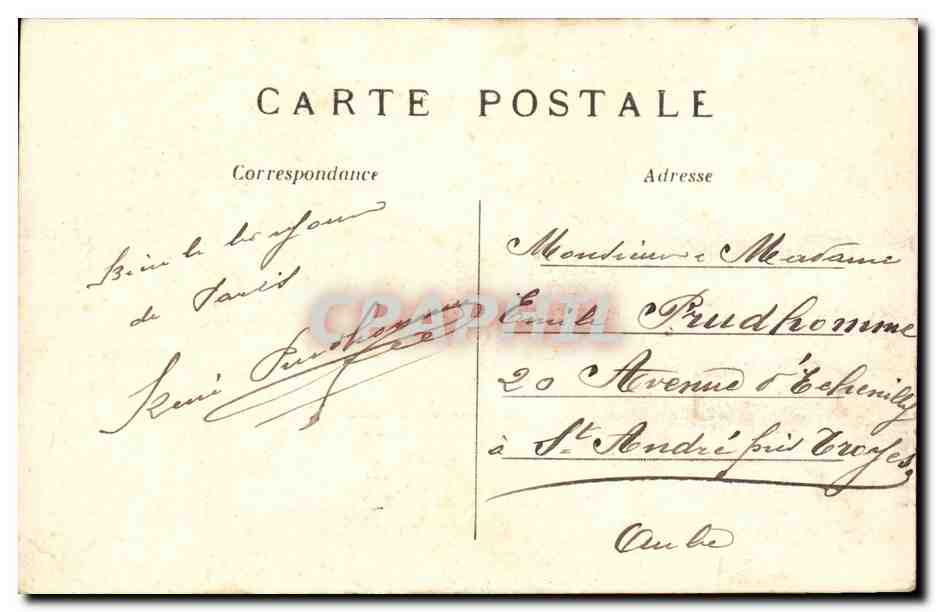 Paris - 8 - L'Opera CPA  — Verso