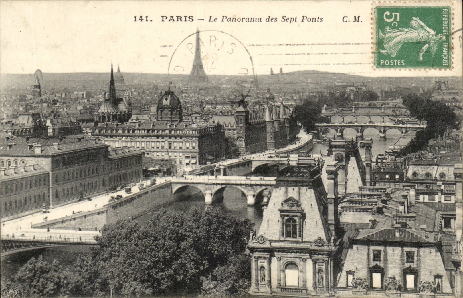 Paris - 7 - Le Panorama des Sept Ponts - Tour Eiffel - Eiffel Tower CPA 
