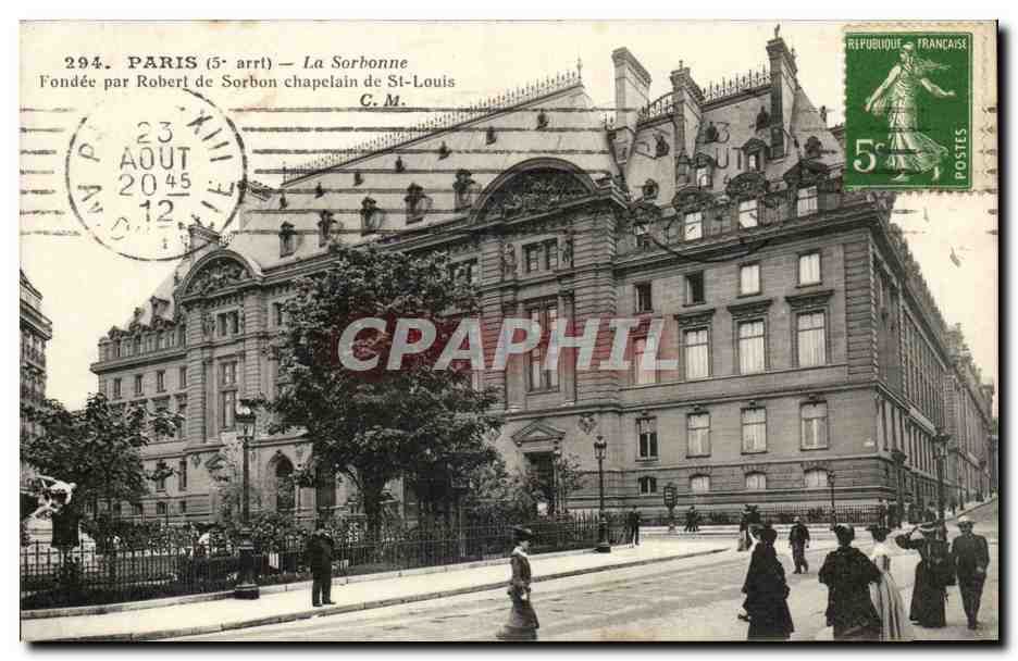 Paris - 3 - La Sorbonne - fondee par Robert de Sorbon chapelain de Saint Louis CPA 