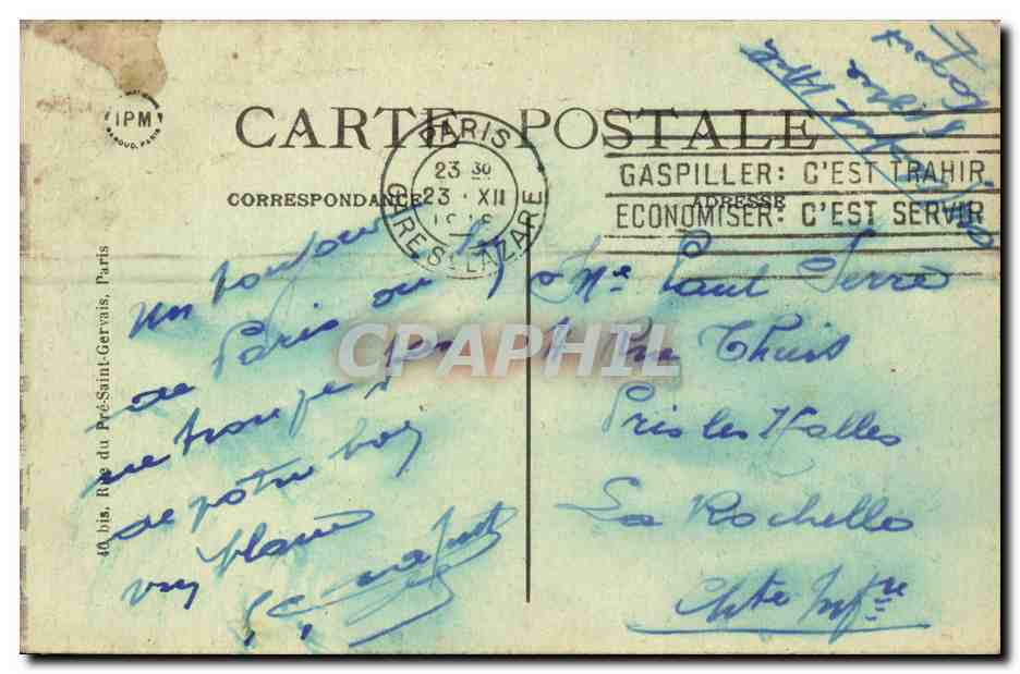 Paris 10 - Porte Saint Martin - CPA  — Verso