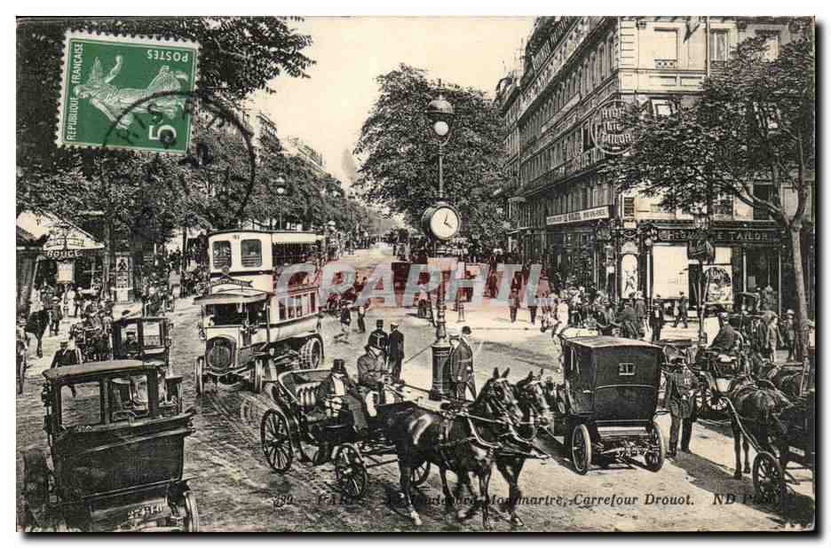 Paris 14 - Montmartre - Carrefour Drouot - Cheval - CPA 
