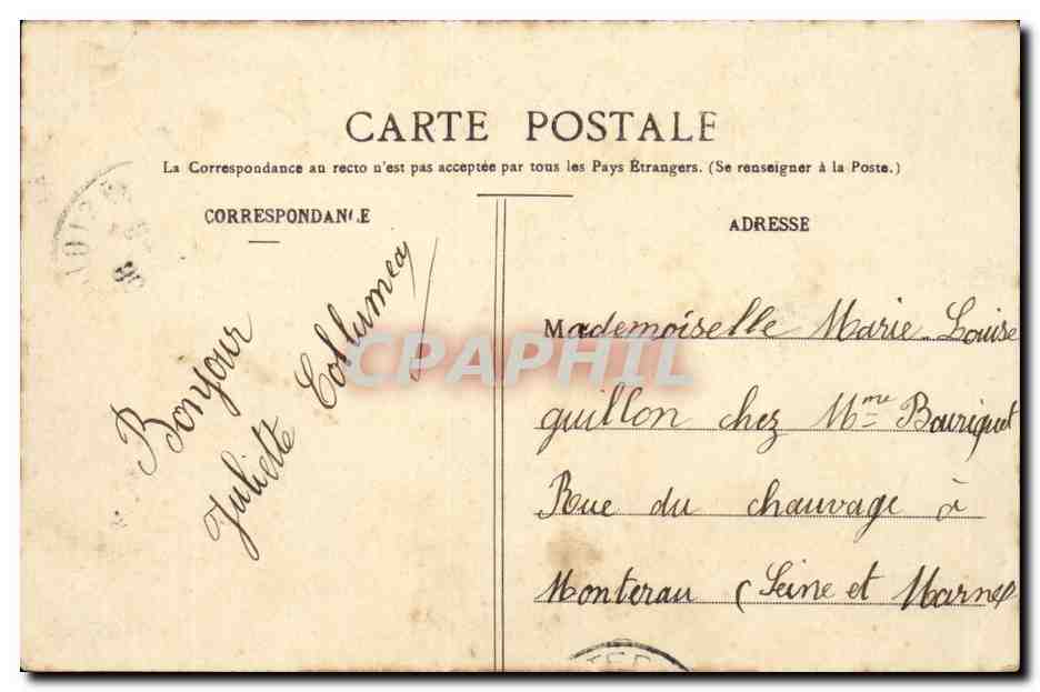 Parijs - Place Maubert en Beeld van Étienne Dolet - J.H. n°282 — Achterkant