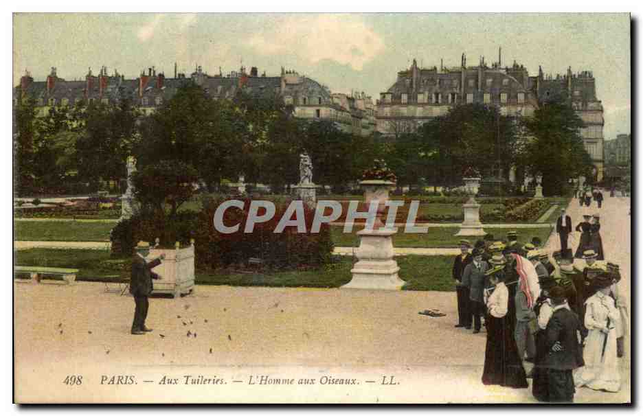 Parijs — Bij de Tuileries — De Man met de Vogels — LL. — n°498