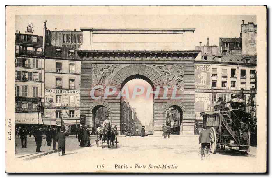 Paris 10 - Porte Saint Martin - CPA Autobus a imperiale
