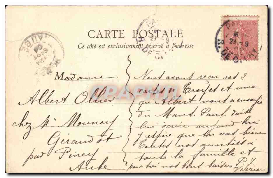 Paris 10 - Porte Saint Martin - CPA Autobus a imperiale — Rückseite