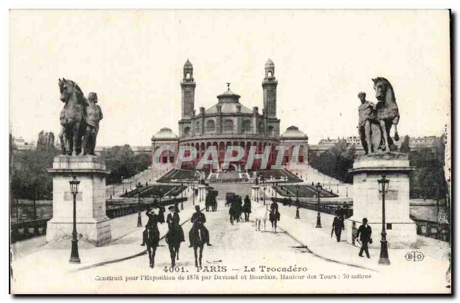 Paris - 16 - Le Trocadero - cheval - horse - CPA 