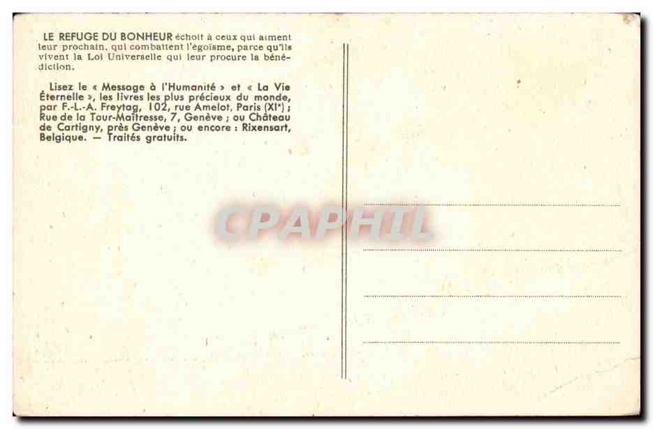 Paris - 11 - 102 rue Amelot - Le Refuge de Bonheur - CPA  — Rückseite