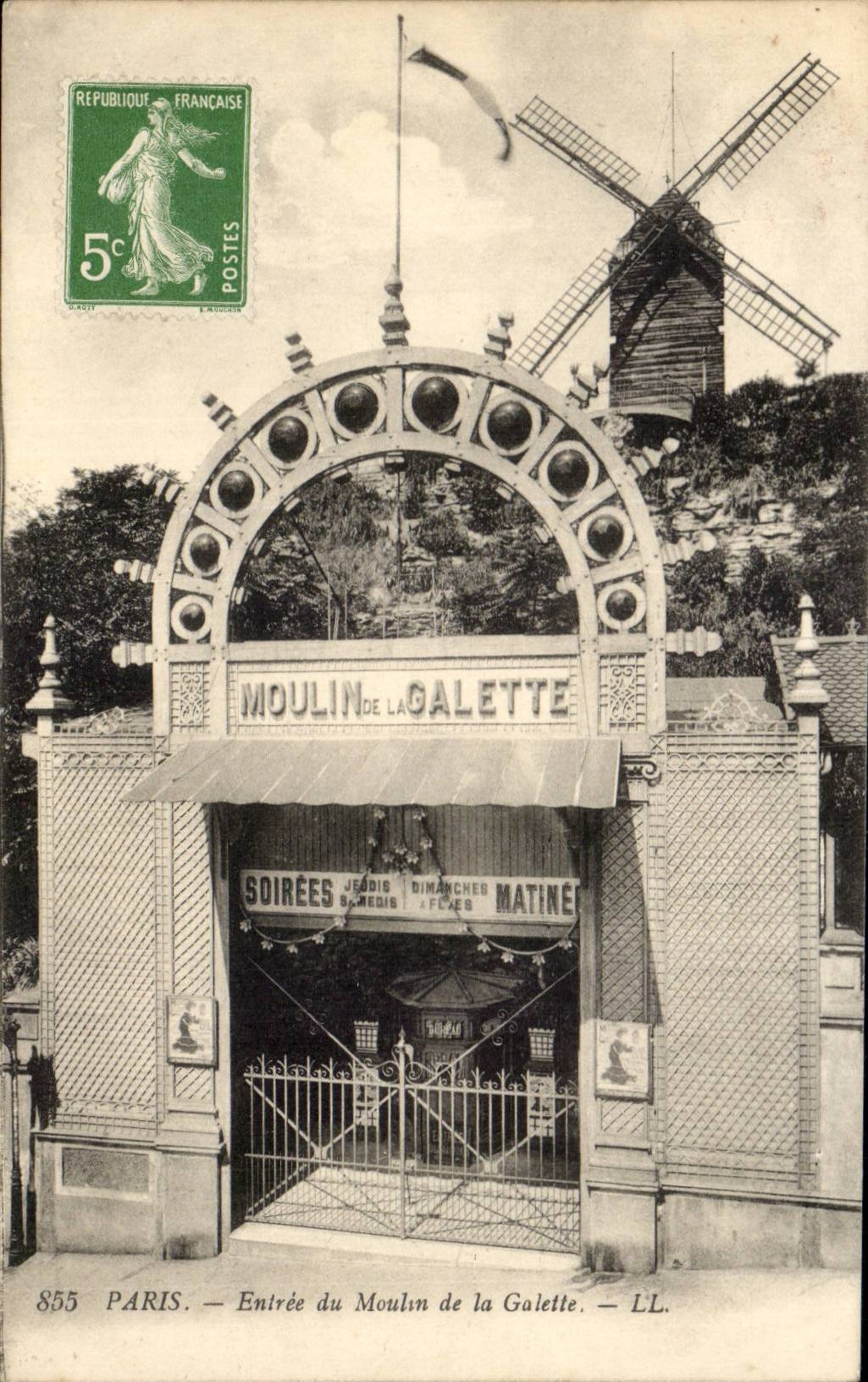 Paris - 18 - Moulin de la Galette - Entree - windmill - muehle - CPA 