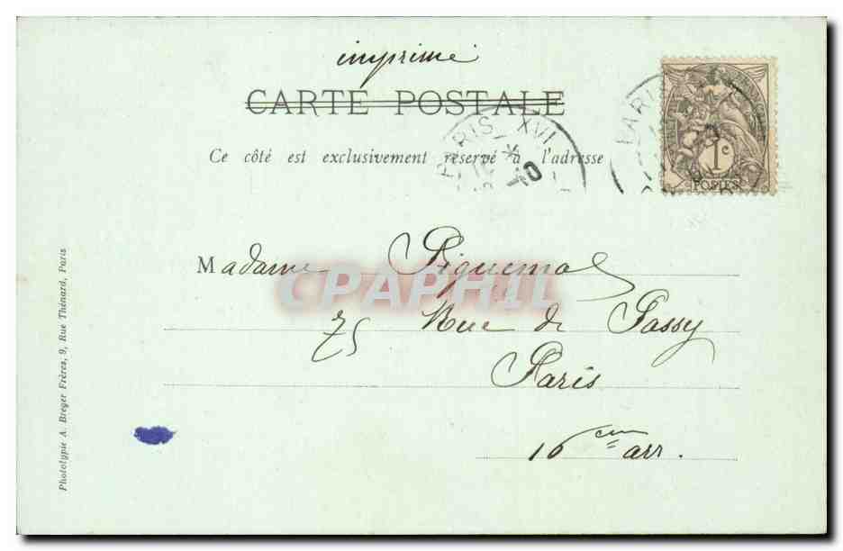 Paris - 16 - Lycee Janson - Rue de la Pompe - Infirmerie - CPA  — Rückseite